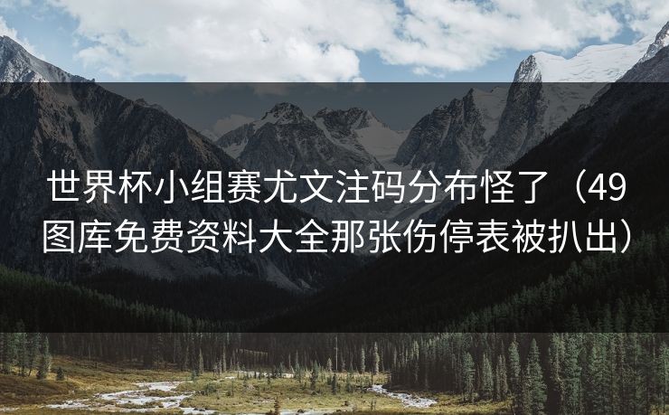 世界杯小组赛尤文注码分布怪了（49图库免费资料大全那张伤停表被扒出）