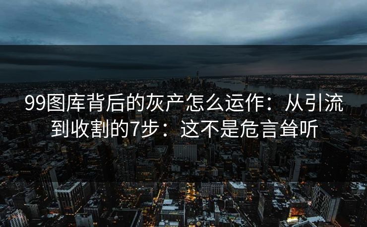 99图库背后的灰产怎么运作：从引流到收割的7步：这不是危言耸听
