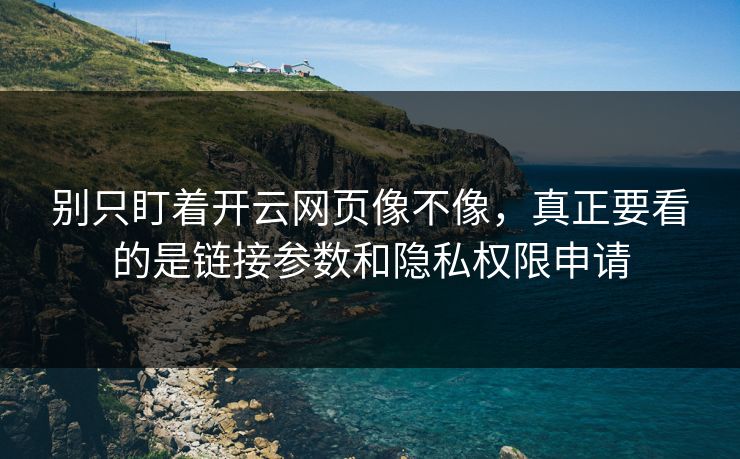 别只盯着开云网页像不像，真正要看的是链接参数和隐私权限申请